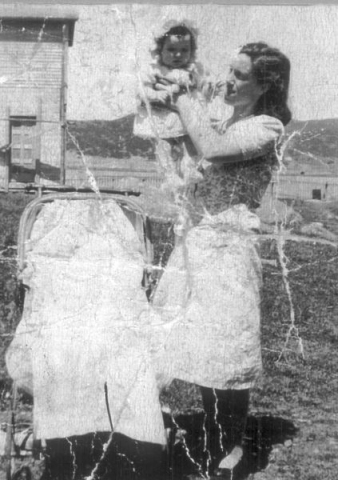 555: Elizabeth (Carroll) Spurvey and her daughter Carmelita. (circa 1945) [courtesy of Betty  (Carroll) Spurvey]  - Elizabeth daughter of William Carroll &amp;amp; Ellen Norman, married James Spurvey